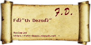 Fáth Dezső névjegykártya