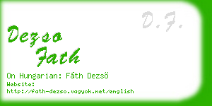 dezso fath business card