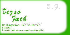 dezso fath business card
